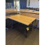 Wood Top Table w/ Steel Pipe Legs, Qty 3, 30" W x 4' L x 31" T ***Rigging & Loading fee $75