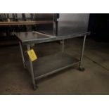 Stainless Steel Table on Casters, 30" W x 4' L x 33.5" T ***Rigging & Loading fee $40