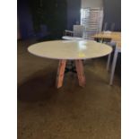 Marble Top Table with Wooden Legs, 59" Diameter x 30" Tall ***Rigging & Loading fee $30
