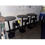 High Top Tables and Chairs, Qty 3, Table Dims: 23.5" Diameter x 40" Tal ***Rigging & Loading fee $50