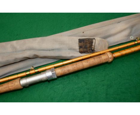 ROD: Hardy The No.3 LRH Spinning rod, 9'6" 2 piece Palakona, No.H52162A, agate lined intermediate and tip rings, green close 