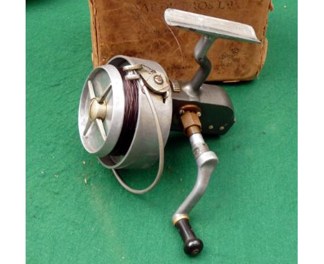 REEL: Hardy Altex No.3 Mk5 spinning reel, LHW folding handle, full metal bail, on/off ratchet check, retains good grey enamel