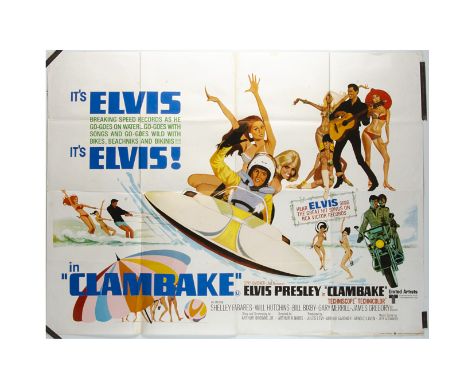 Elvis Presley / Clambake UK Quad Poster, Clambake (1965) UK Quad cinema poster for this Elvis Presley movie set in a Florida 