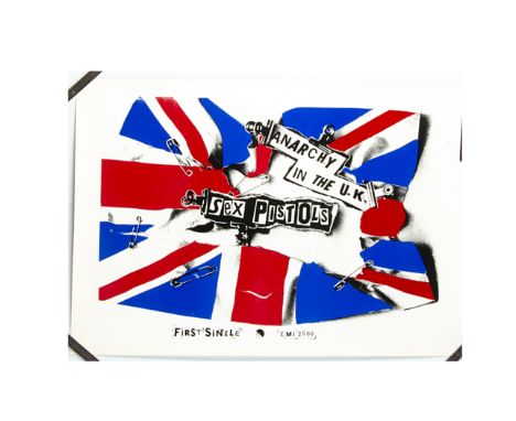 Sex Pistols Poster, Anarchy In The UK EMI Promo Poster for the first (and only!) single on EMI - EMI 2566 with Jamie Reid des