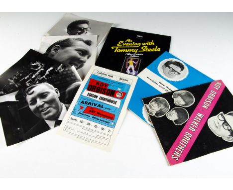 Rock n Roll Memorabilia, small collection comprising Roy Orbison Programmes for the UK tours with The Walker Brothers (light 