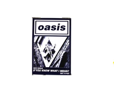 Oasis Posters, an original Oasis promo poster for the single D'You Know What I Mean (1997) - light crease to bottom right cor