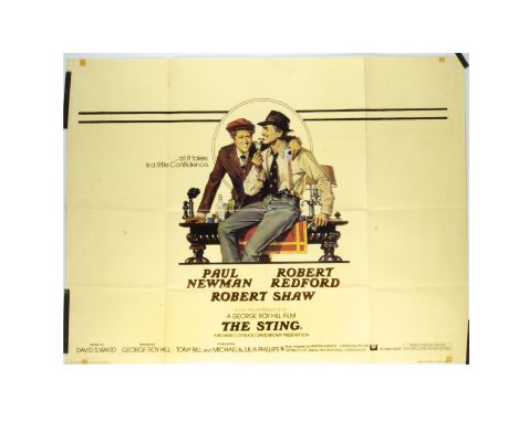 The Sting UK Quad Poster, The Sting (1973) UK Quad cinema poster, for the Oscar-winning crime-caper starring Paul Newman and 