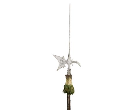 A GERMAN ETCHED HALBERD FOR THE GUARD OF JOHANN GEORG, DUKE OF SAXONY (1585, ELECTOR 1611-1656), DATED 1604  with tapering te