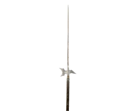 A STYRIAN HALBERD, LAST QUARTER OF THE 16TH CENTURY with very long tapering terminal spike of diamond-section, curved forward