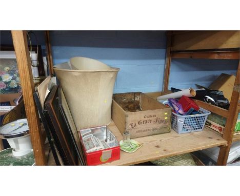 Shelf of assorted, Wedgwood etc.