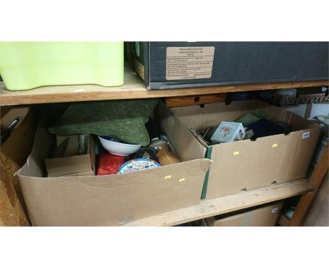Shelf of assorted including various china etc.