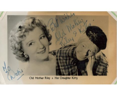 Old Mother Riley, Kitty McShane signed vintage 6x4 sepia promo photo taken during the times of 1934 to 1954 as McShane and Ar
