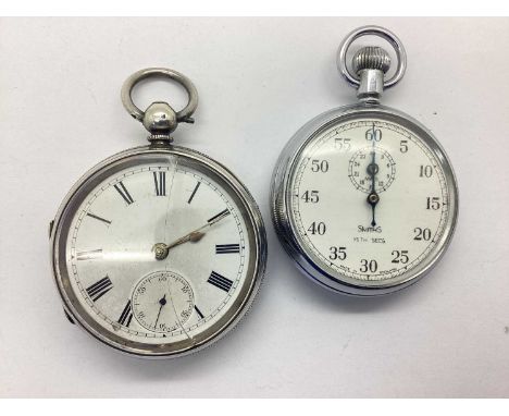 A Victorian Hallmarked Silver Cased Openface Pocketwatch, JH&amp;S, Chester 1892, the unsigned white dial with black Roman nu