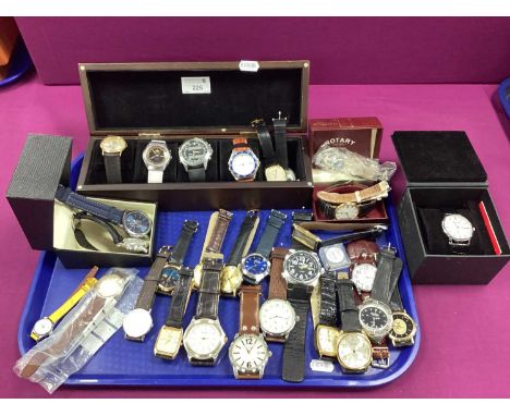 A Large Selection of Modern Gents Wristwatches, including Rotary, Sekonda, Accurist, Citron, Lorus, Timex, etc.