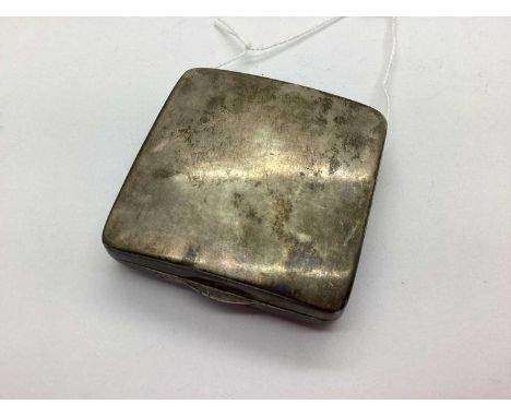 A Hallmarked Silver Snuff/Pill Box, allover plain finish, with gilt inner, 5.5cm x 5.5cm (56grams).