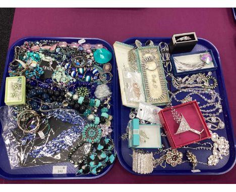 An Assortment of Modern Costume Jewellery, to include a Butler &amp; Wilson novelty martini brooch, diamanté necklace, dress 