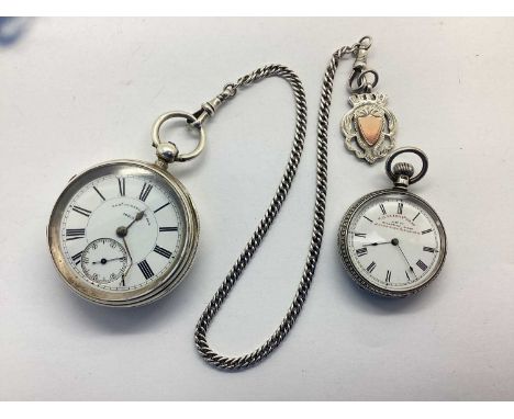 Thos Russell &amp; Sons; A Hallmarked Silver Cased Openface Pocketwatch, Chester 1889, the signed white dial with black Roman