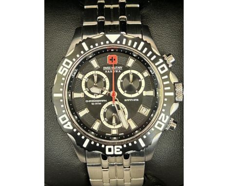 Swiss military HANOWA sapphire crystal chronograph wristwatch 06-4305/5305CH with box, outer box &amp; papers 