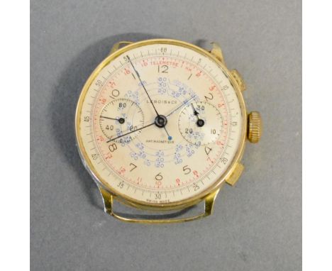 An 18ct. Gold Chronometer Wrist Watch by Lebois & Company, antimagnetique 