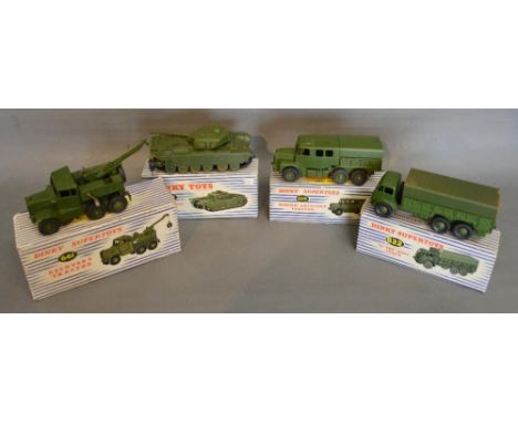 A Dinky Supertoys No. 661 Recovery Tractor together with a Dinky Toys 651 Centurion Tank, a Dinky Supertoys No. 622 10 Ton Lo