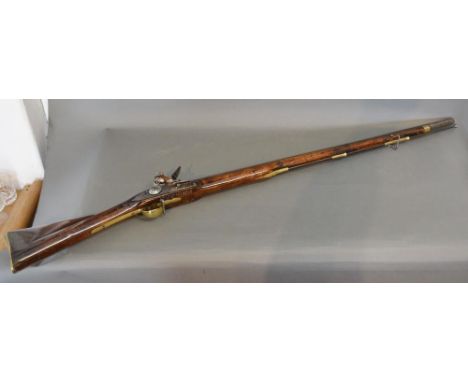 An Interesting Early 19th Century India Pattern Brown Bess Musket with possible Irish Volunteers connections, the lock plate 