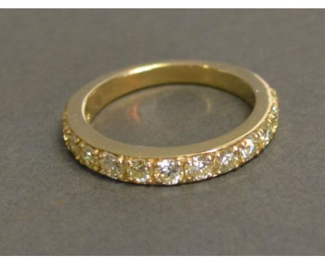 A 9ct. Yellow Gold Half Eternity Ring, approximately 0.95 ct 