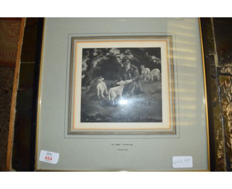 AFTER WILLIAM NICOLSON, 1872-1949, LAMBS, BLACK AND WHITE PRINT, SIGNED IN PENCIL, F/G, 36CM WIDE