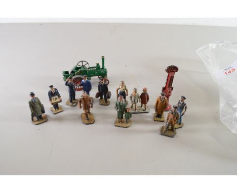 COLLECTION OF DIE-CAST FIGURES AND A DIE-CAST TRACTION ENGINE