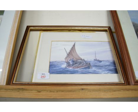 AFTER MICK BENSLEY, COLOURED PRINT, FISHING BOATS