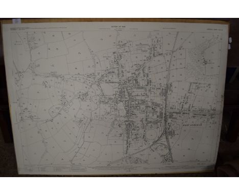 ORDNANCE SURVEY MAP EDITION OF 1928 SHOWING EAST DEREHAM SET ON A PLYWOOD BACK