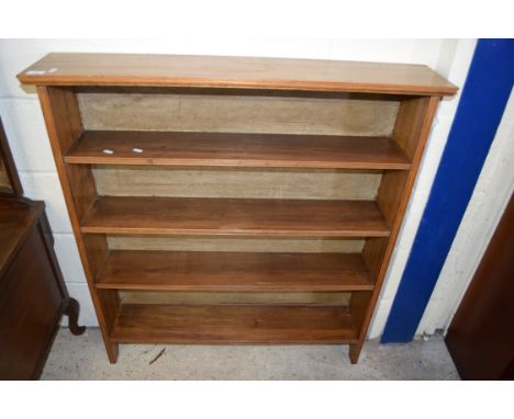 HARDWOOD  FOUR SHELF BOOKCASE, 98CM WIDE