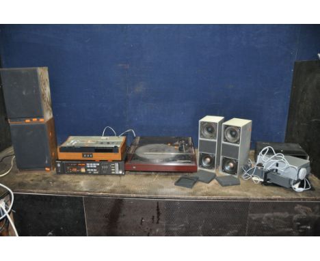 A COLLECTION OF VINATGE HI FI EQUIPMENT comprising of a Dual 505-2 turntable with an Ortofon DN165E cartridge, a Technics SA-
