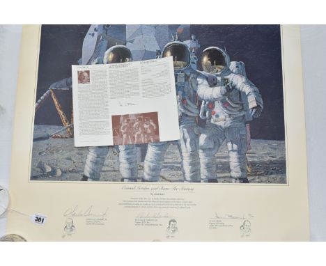 A SPECIAL EDITION PRINT OF CONRAD, GORDON, AND BEAN: THE FANTASY BY ALAN BEAN (1993) a lithograph printed using the astronaut