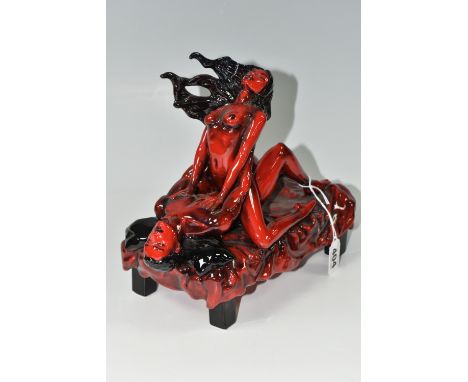 A RUBY FUSION BY PEGGY DAVIES EROTIC FIGURE GROUP, titled 'Sexual Passion', height 22cm x width 25cm (1) (Condition Report: a