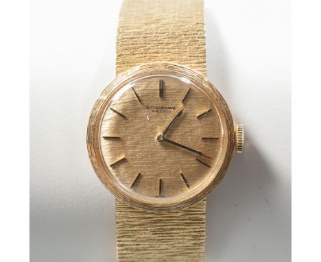 OUTSTANDING LADY'S EIGHTEEN CARAT GOLD IWC WRISTWATCH
c1971. signed manual wind movement, the gilt dial with baton hour marke
