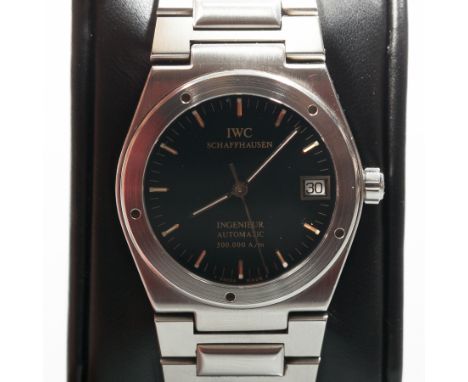 GENTLEMAN'S STAINLESS STEEL IWC INGENIEUR AUTOMATIC WRISTWATCH
c.1997, ref. 146838, signed automatic movement, the black dial