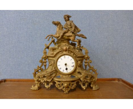 A 19th Century French gilt metal mantel clock