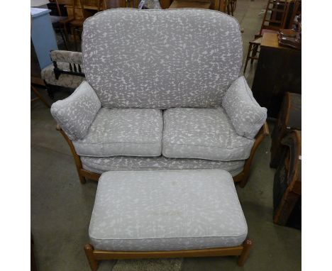 An Ercol Golden Dawn settee and footstool