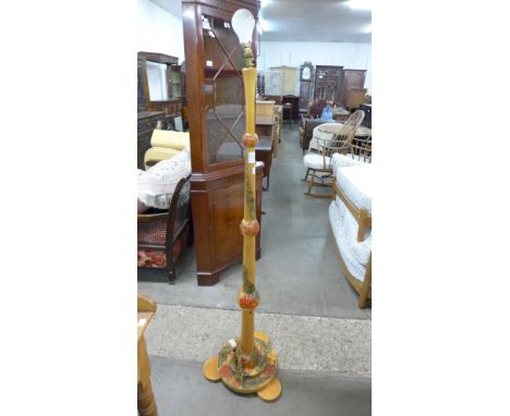 A painted beech standard lamp