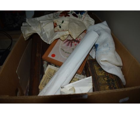 A mixed lot of items including vintage oriental wall hangings AF, trinket box, embroidered blouse and similar.