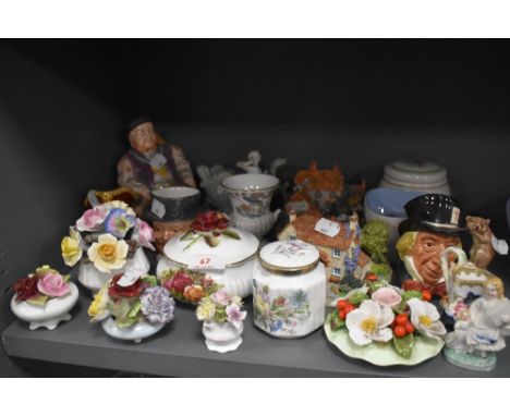 A selection of ceramics and similar including character mugs and Melba ware