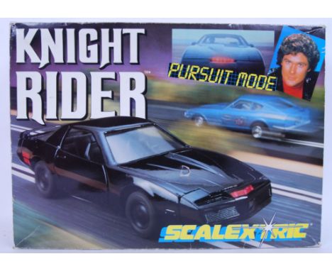 An original vintage Knight Rider Pursuit Mode Scalextric set. Contains K.I.TT &amp; Datsun 240z. Appears complete and within 