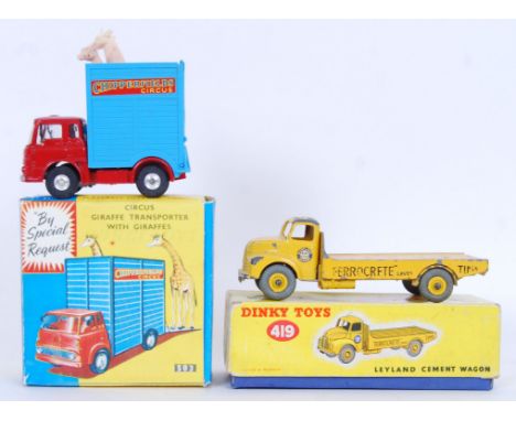 A set of 2x original Corgi &amp; Dinky diecast vehicles to include; a Dinky Leyland Cement Wagon 419 &amp; a Corgi Chipperfie