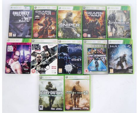 A collection 12x original Xbox 360 games to include; Call of Duty Ghosts, Kane &amp; Lynch; Dead Men, Halo 4, Gears of War et