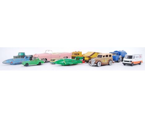 A collection of loose diecast to include; a Tonka skip, Solido Cadillac, Matchbox lorry etc.&nbsp;

POSTAGE: Worldwide Postag