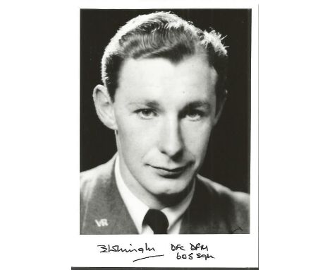 Air. Cdre. Eric William Wright WW2 Battle of Britain pilot signed 7 x 5 black and white portrait photo. Limited edition of 20