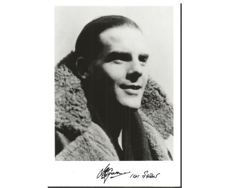 Sq. Ldr. Herbert Edward Green WW2 Battle of Britain pilot signed 7 x 5 black and white portrait photo. Limited edition of 200