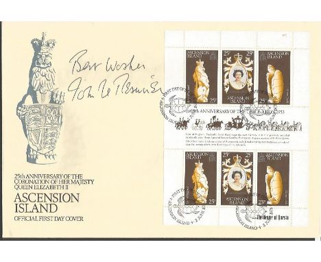 John Le Mesurier Dads Army actor signed Ascention Islands 25th ann Coronation FDC Good condition. All signed items come with 