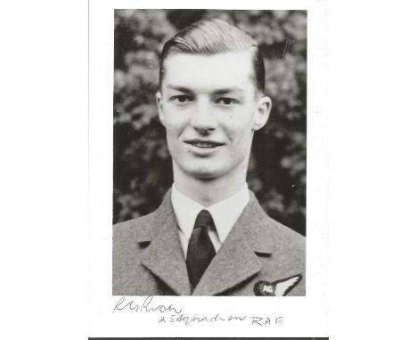 Wt. Off. Peter Geoffrey Rich WW2 Battle of Britain pilot signed 7 x 5 black and white portrait photo. Limited edition of 200 
