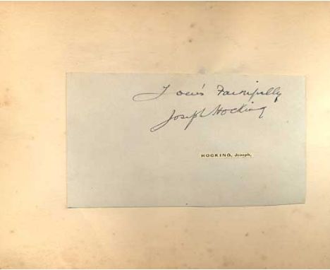 Joseph Hocking famous author signed vintage autograph album page.      Good condition. All signed items come with Certificate
